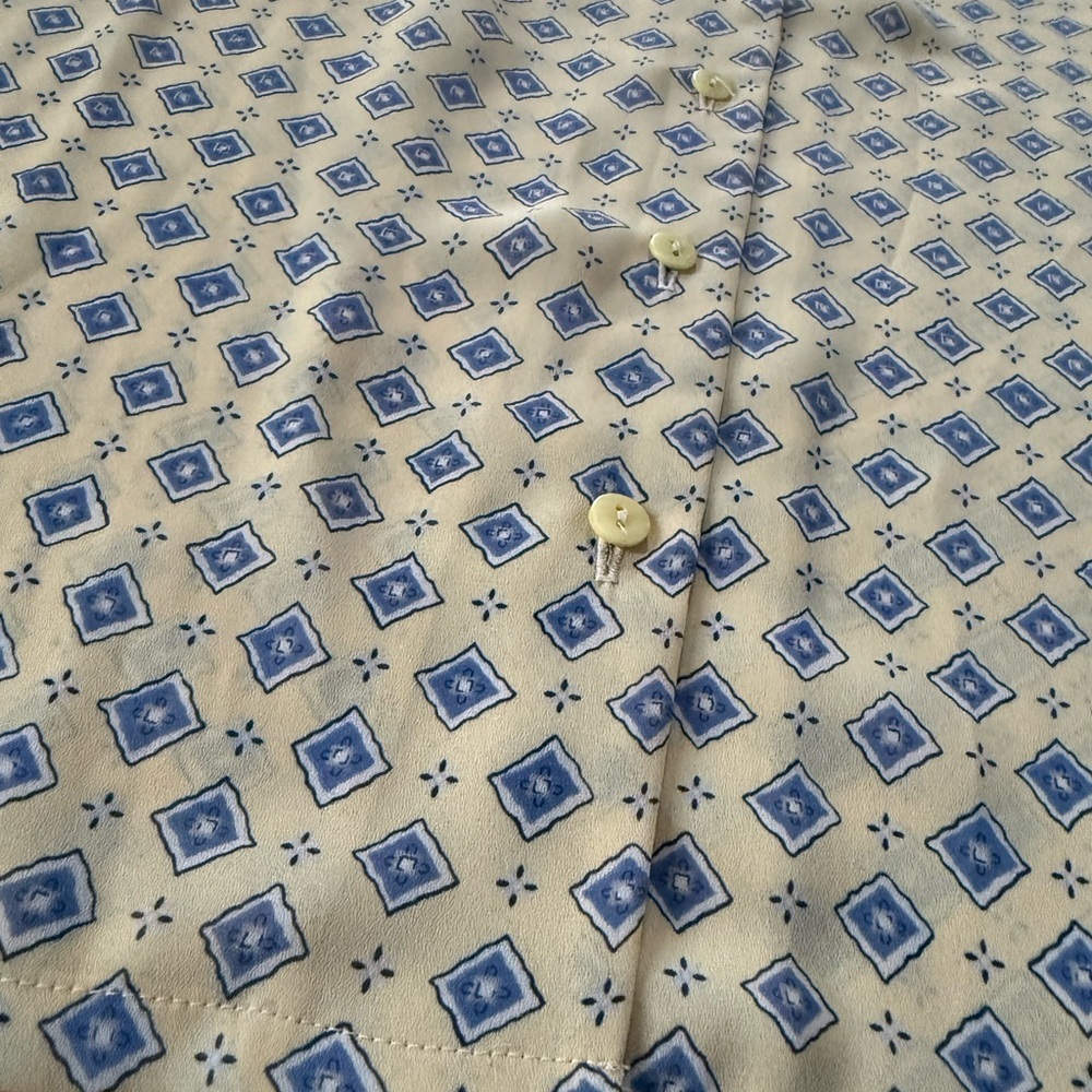 PENDLETON Provence Women’s Sz 10 Yellow Geometric V-neck Long Sleeves Blouse NWT - Picture 7 of 13